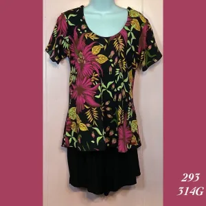 293X - 314G , Sleeved bias cut top plus size