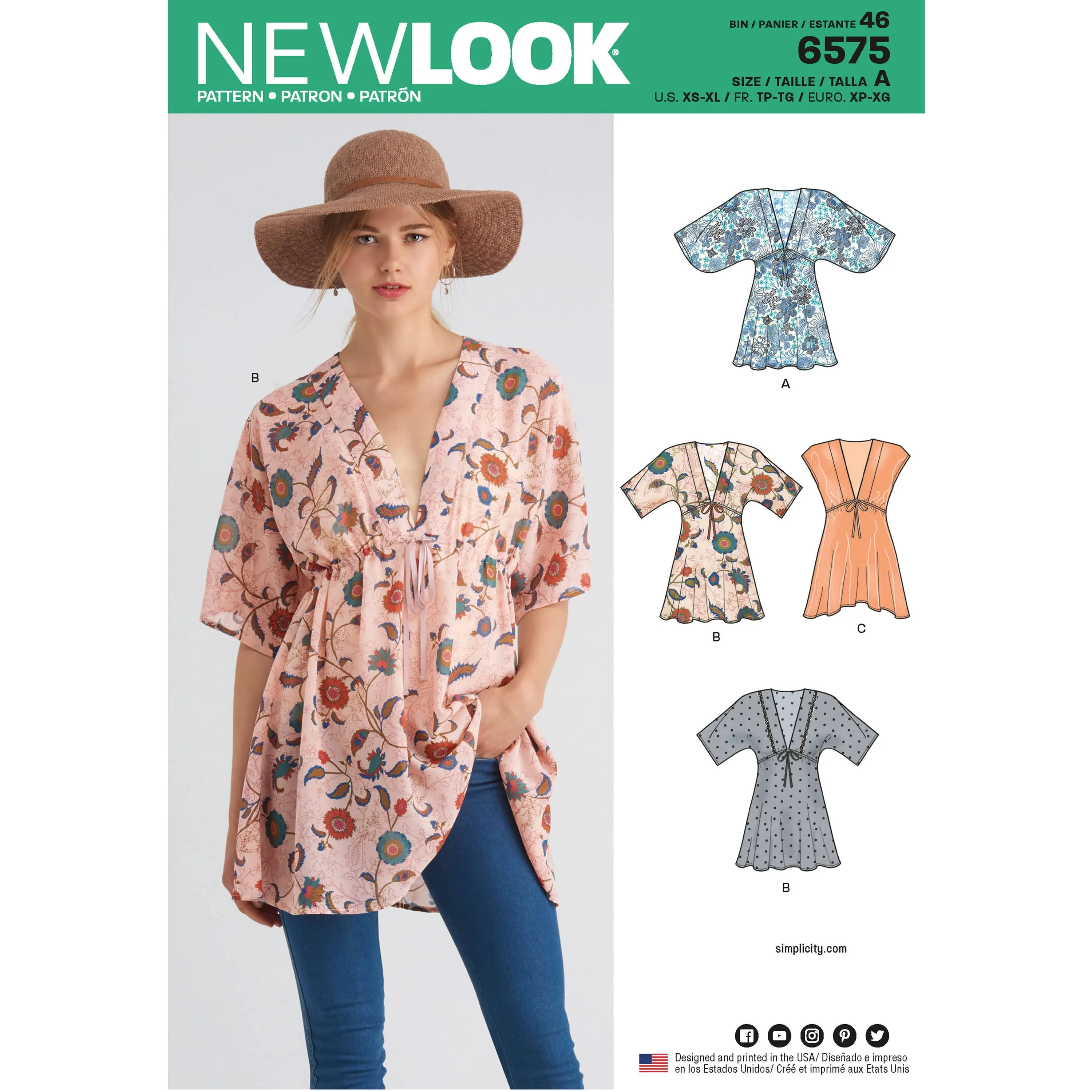 6575 New Look Pattern 6575 Misses' Tunics