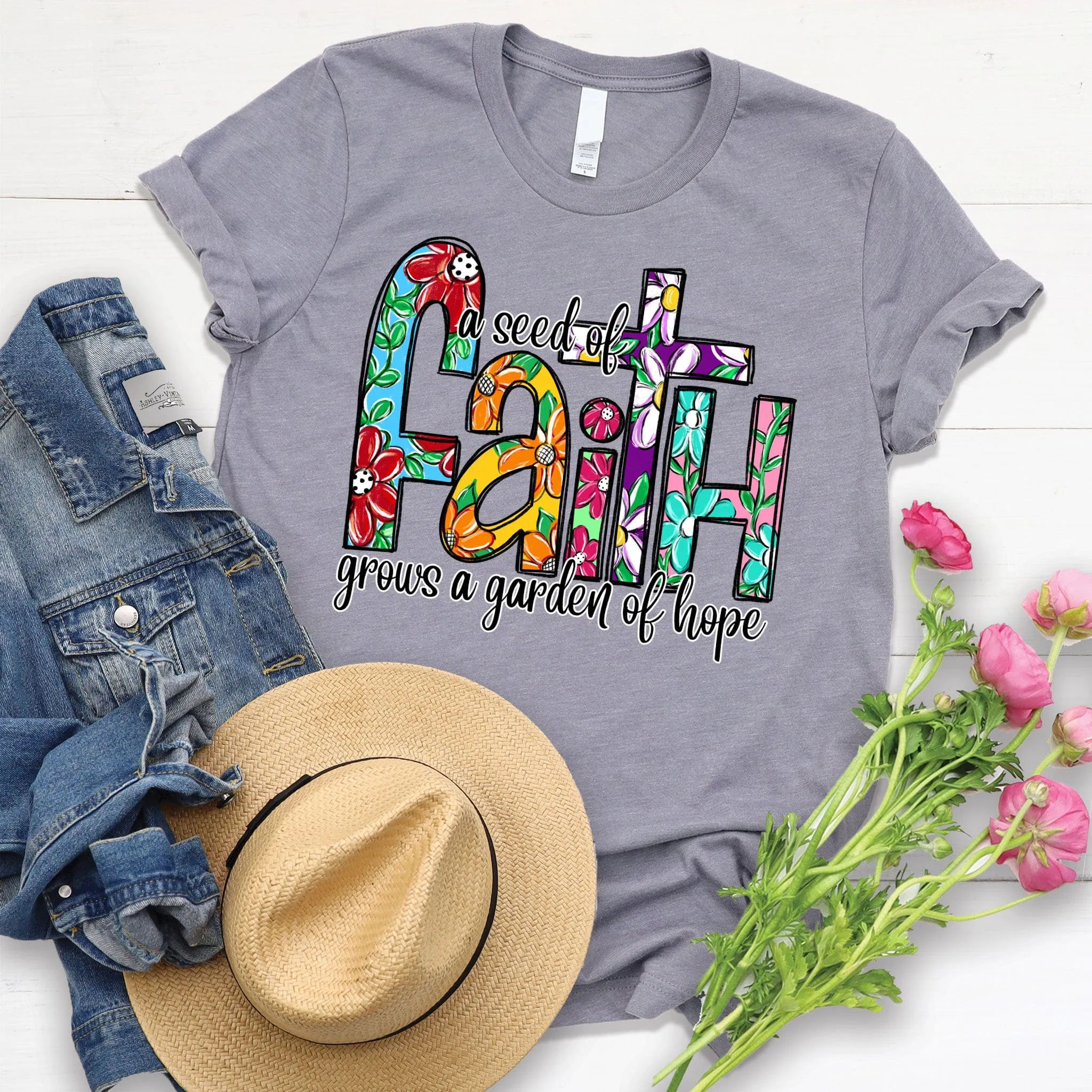 A Seed of Faith T Shirts For Women - Women's Christian T Shirts - Women's Religious Shirts