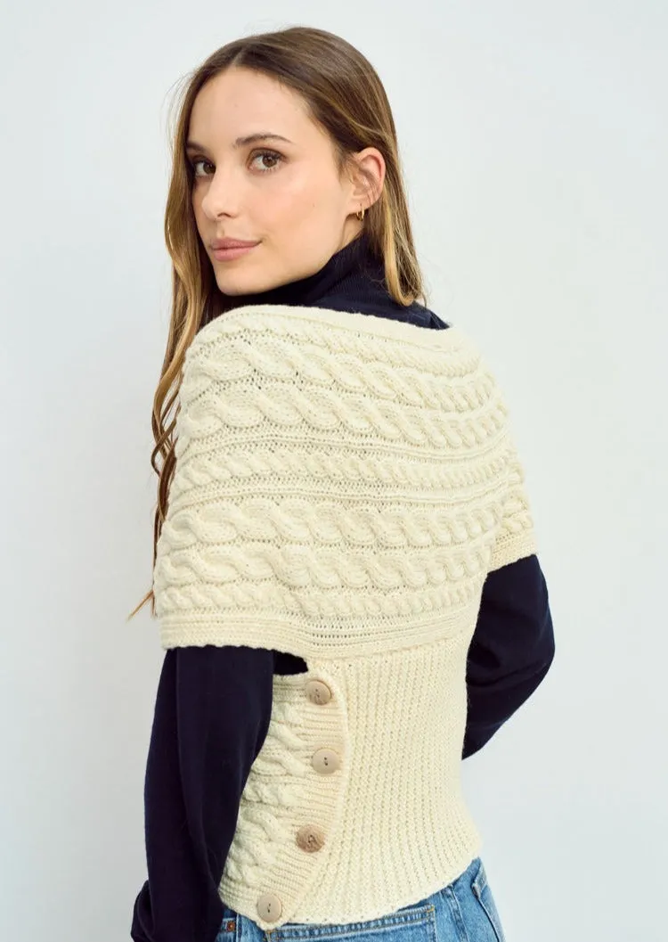 Aran Crossover Wrap | Natural