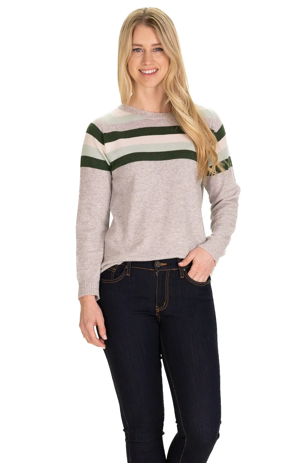 Aspen Cashmere Crewneck in Foggy