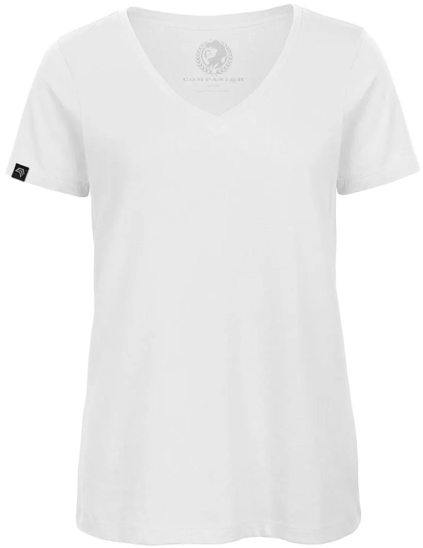 BAC TW045 ― Damen Bio-Baumwolle V-Neck T-Shirt - Weiß