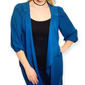 Blue Teal High Low Kimono Cardigan