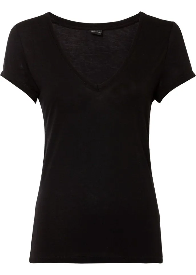 Bodyflirt V-neck shirt, black