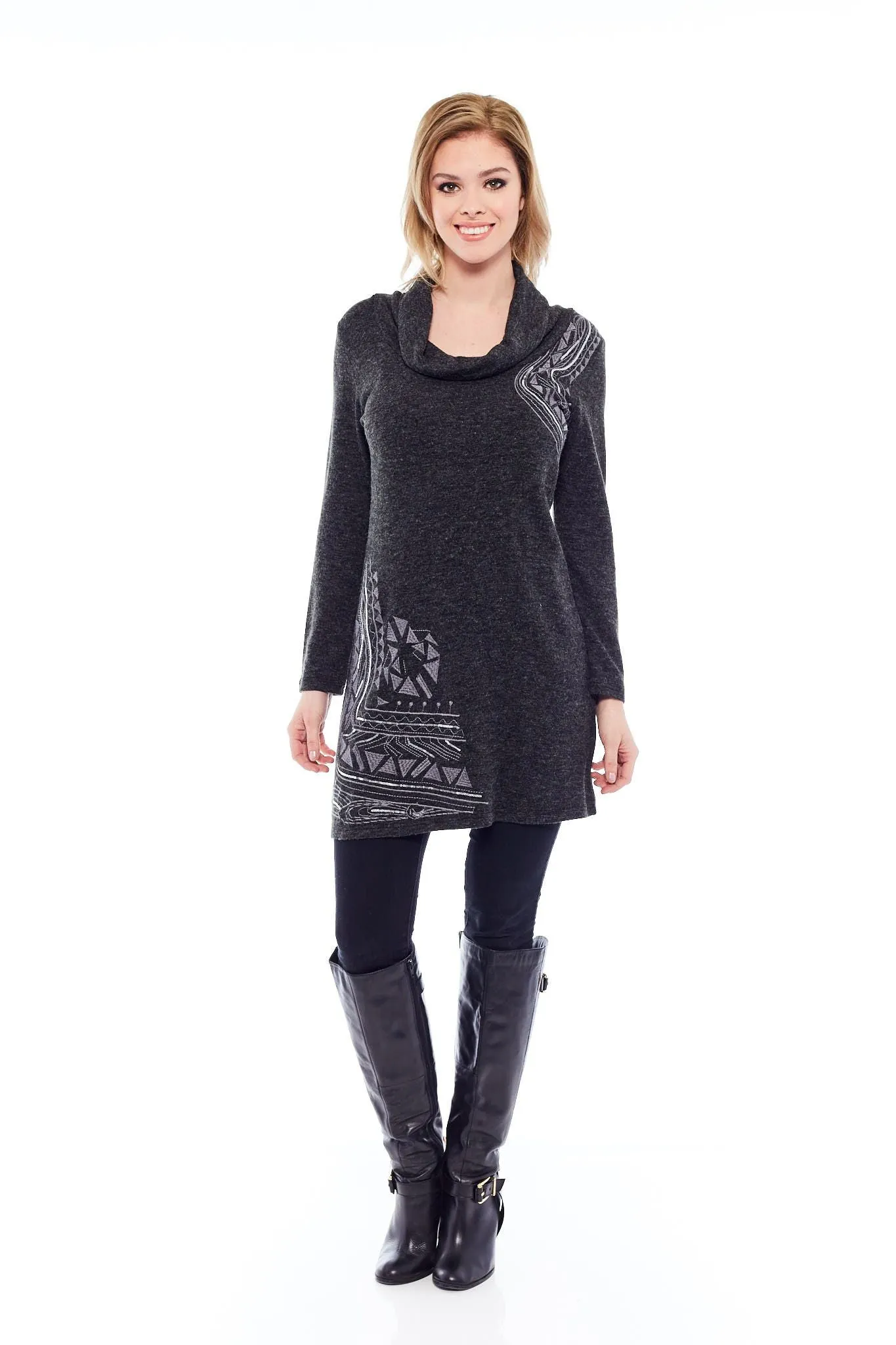 Buy Women's Dark Grey Cozy Turtle Neck Sweaters Online