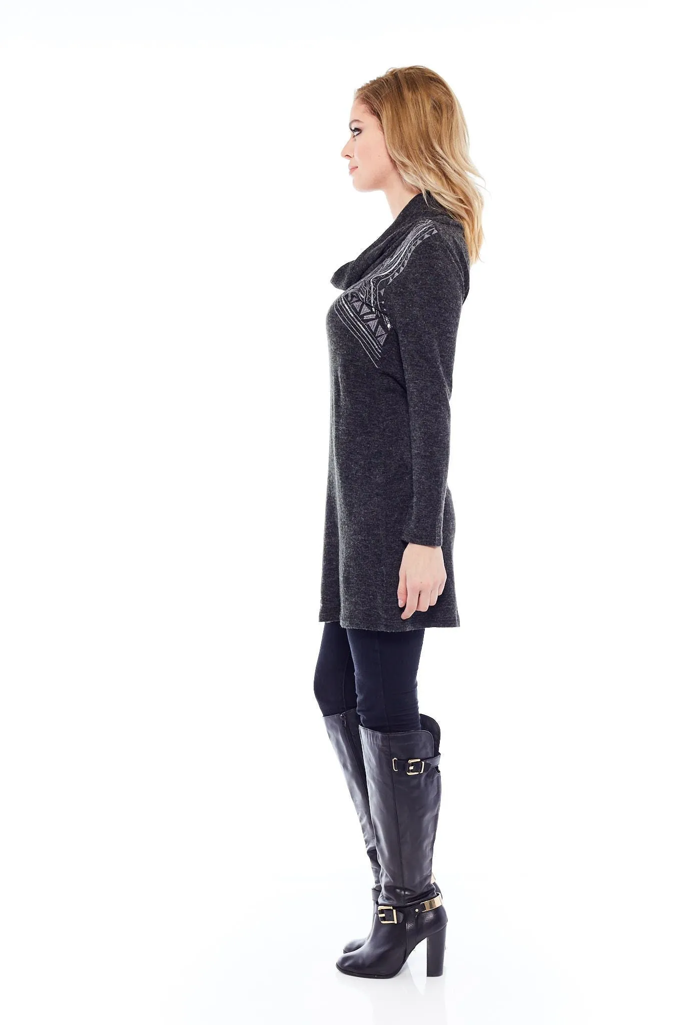 Buy Women's Dark Grey Cozy Turtle Neck Sweaters Online