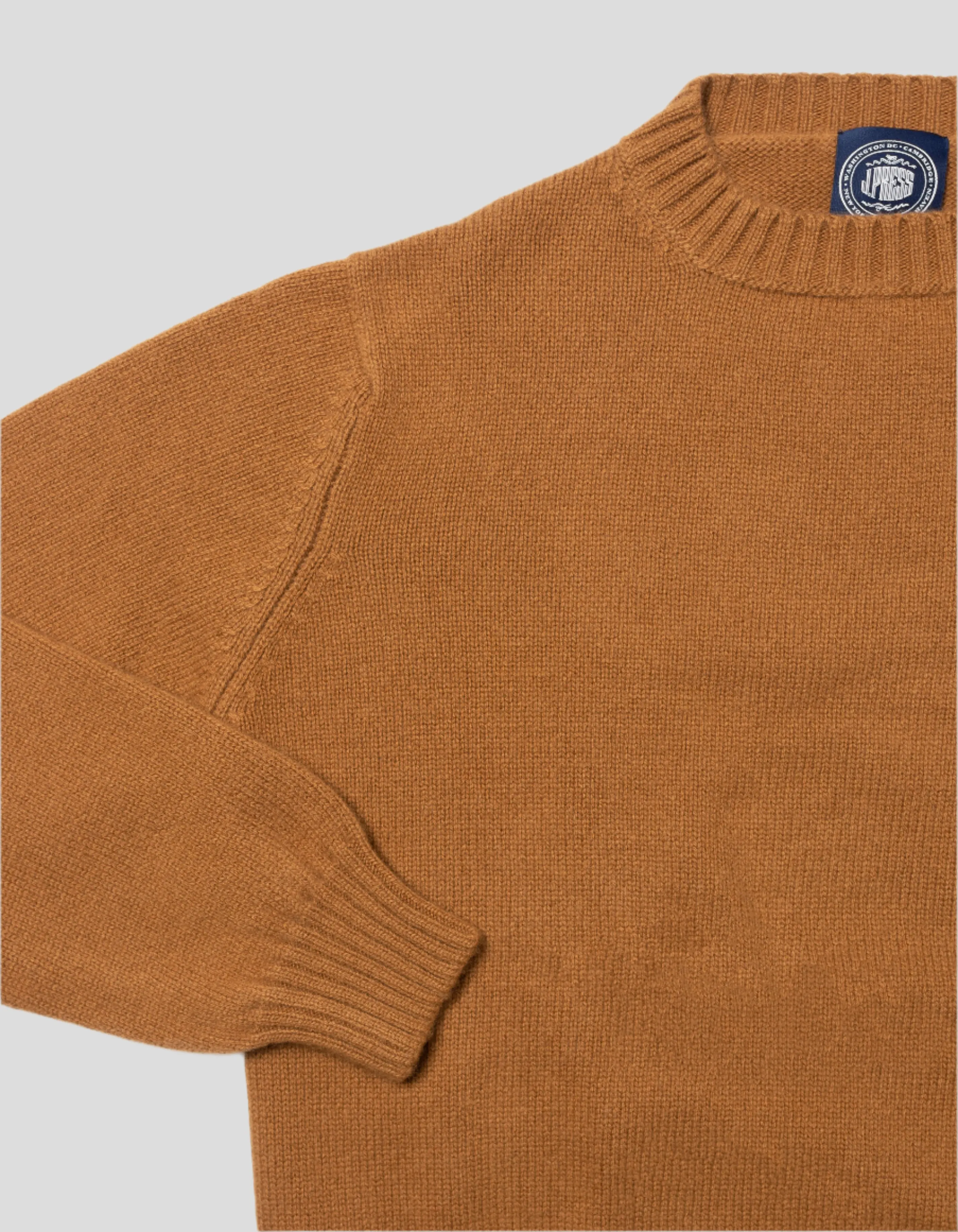 CAMEL CASHMERE CHUNKY CREW NECK