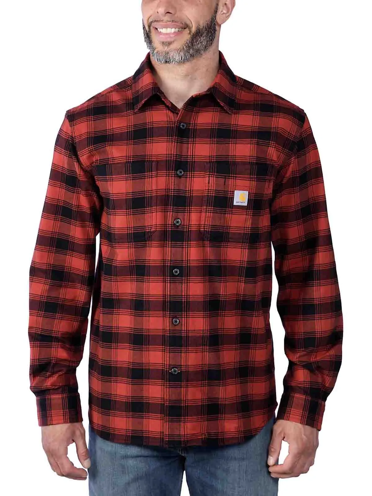 Carhartt&#x20;Work&#x20;Shirt&#x20;Flannel&#x20;Fleece&#x20;105945&#x20;Red&#x20;Ochre