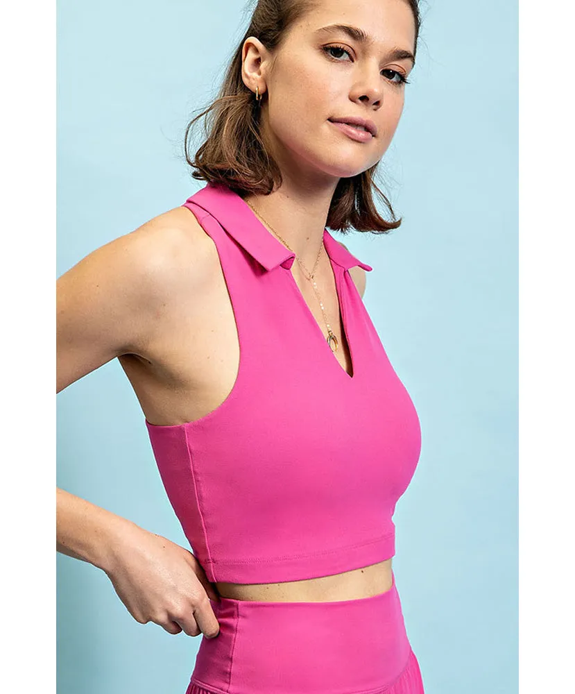 Caroline Collared Cropped Tank