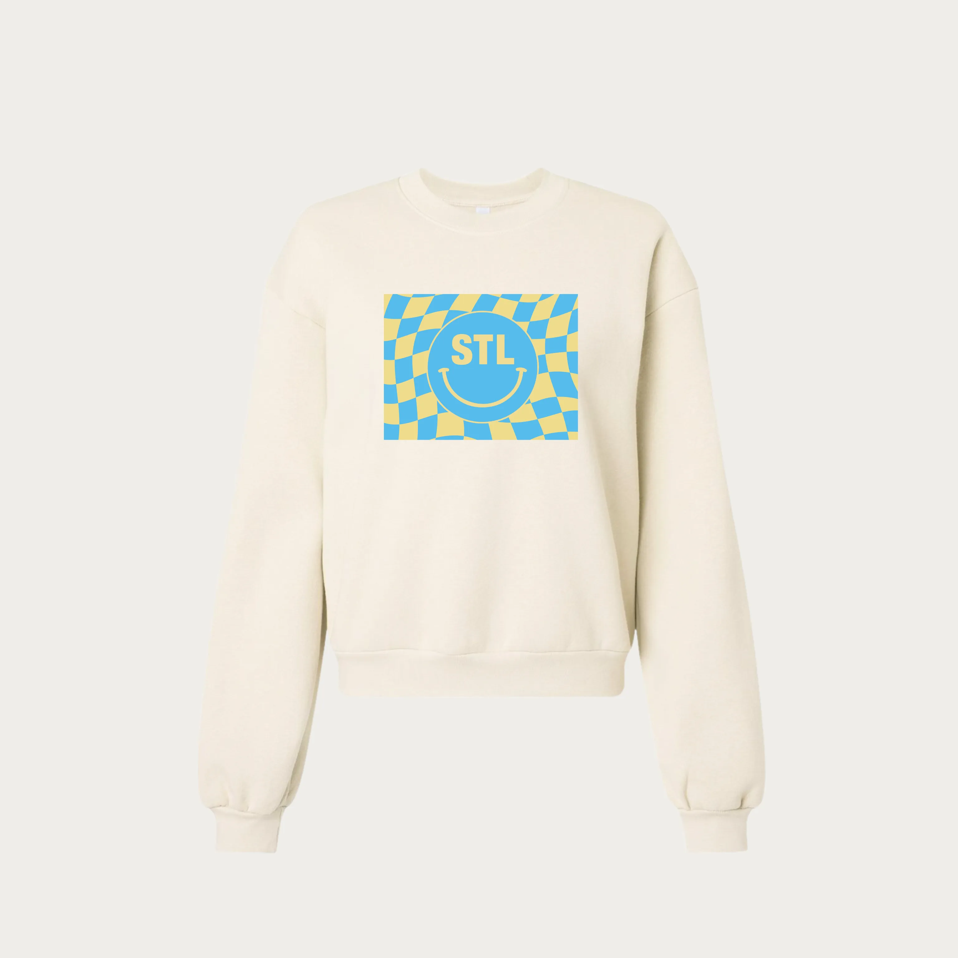 Checkered Smiley Women's Crewneck