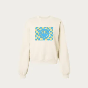 Checkered Smiley Women's Crewneck