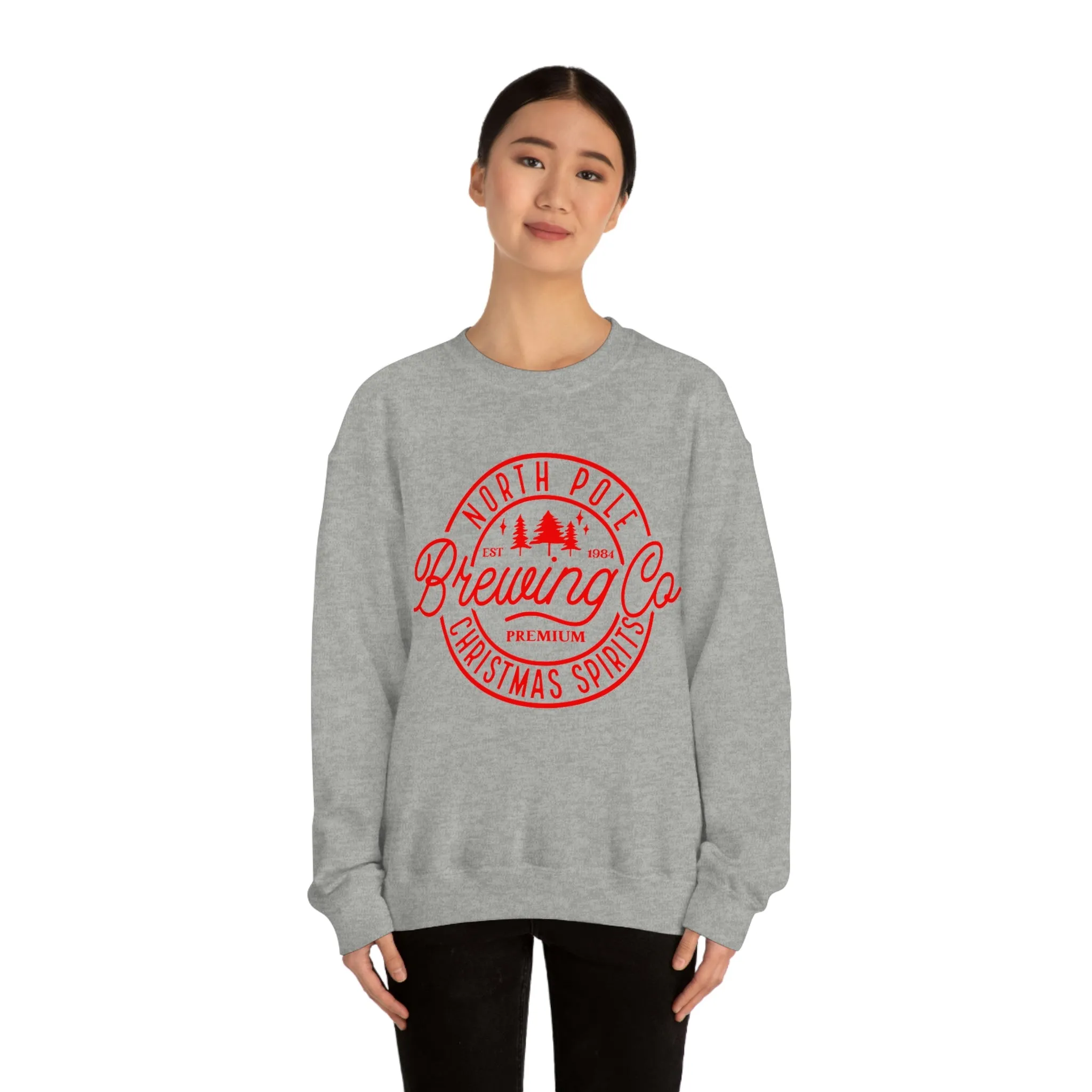 Christmas North Pole Brewing Company Heavy Blend Crewneck Sweatshirt