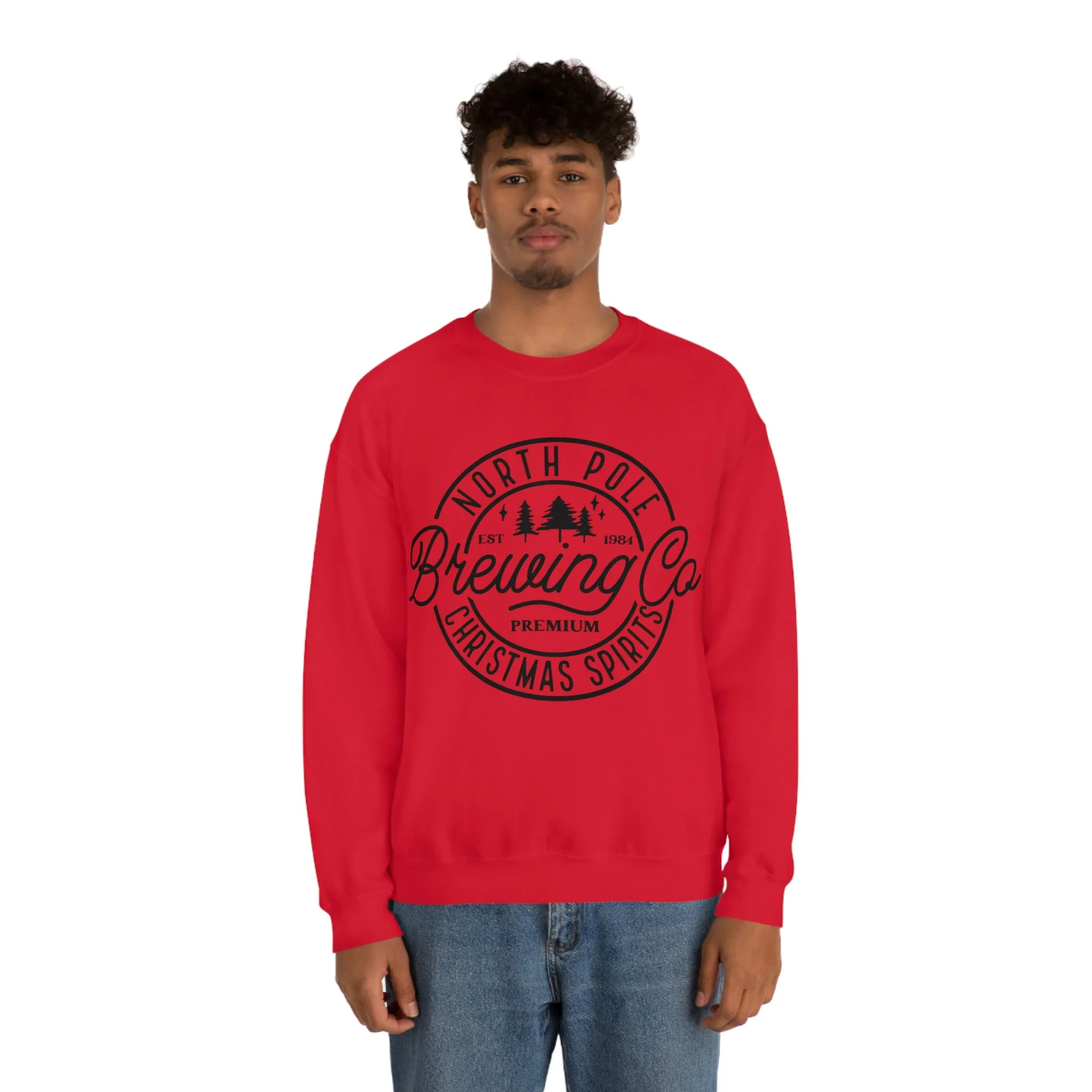 Christmas North Pole Brewing Company Heavy Blend Crewneck Sweatshirt