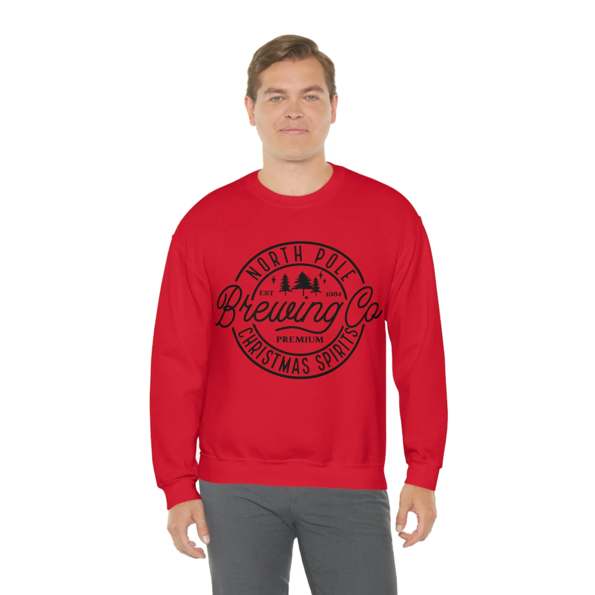 Christmas North Pole Brewing Company Heavy Blend Crewneck Sweatshirt