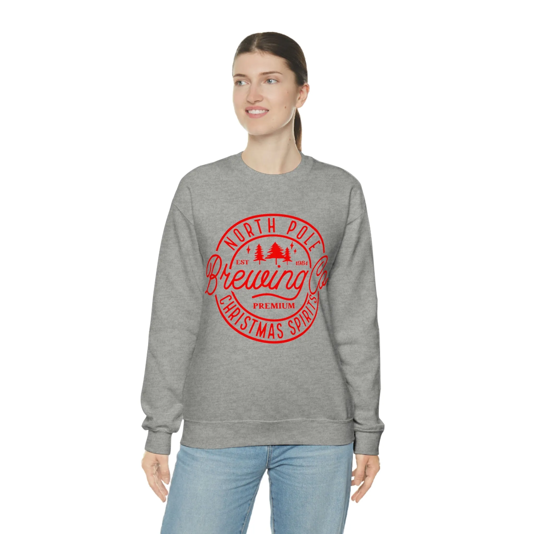 Christmas North Pole Brewing Company Heavy Blend Crewneck Sweatshirt