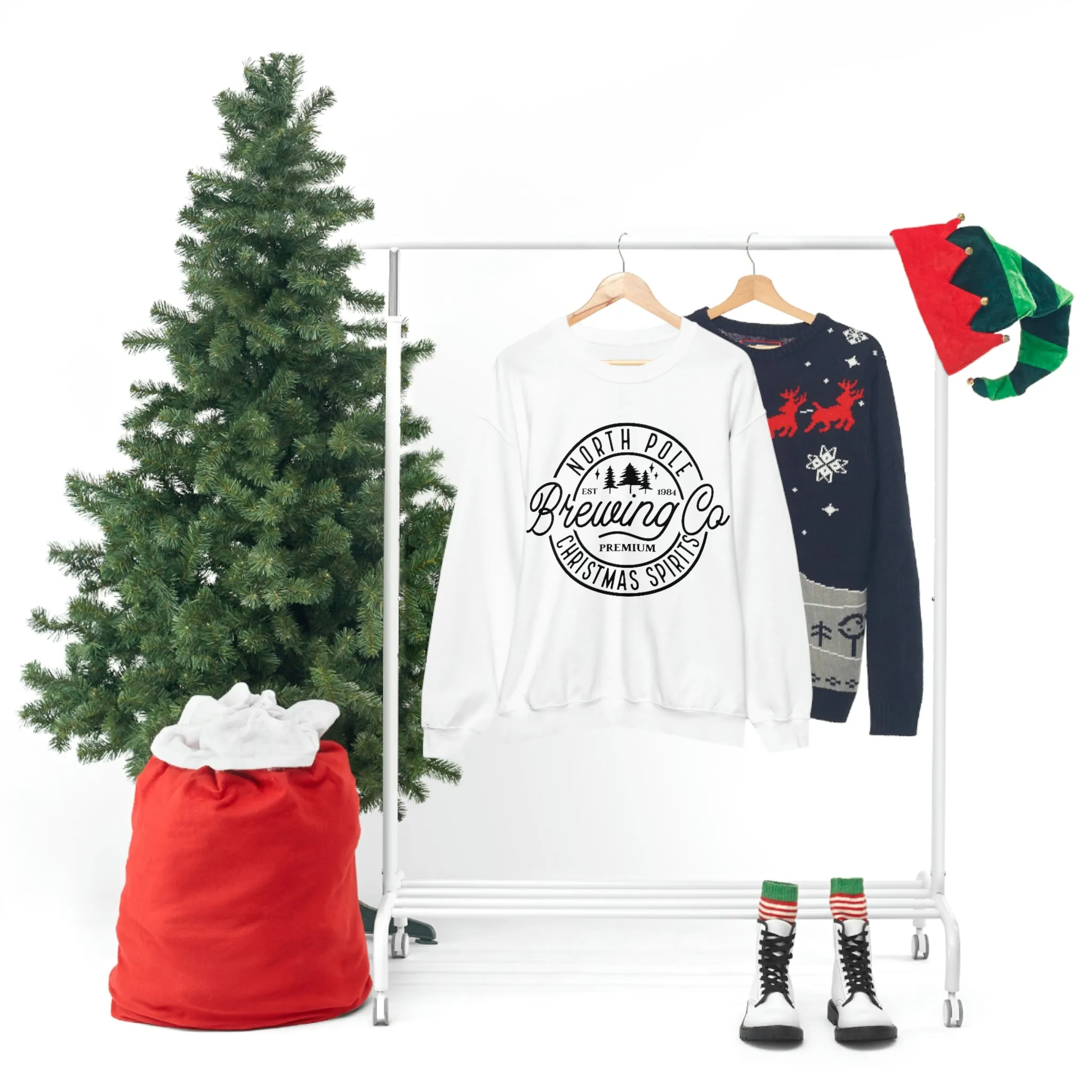 Christmas North Pole Brewing Company Heavy Blend Crewneck Sweatshirt