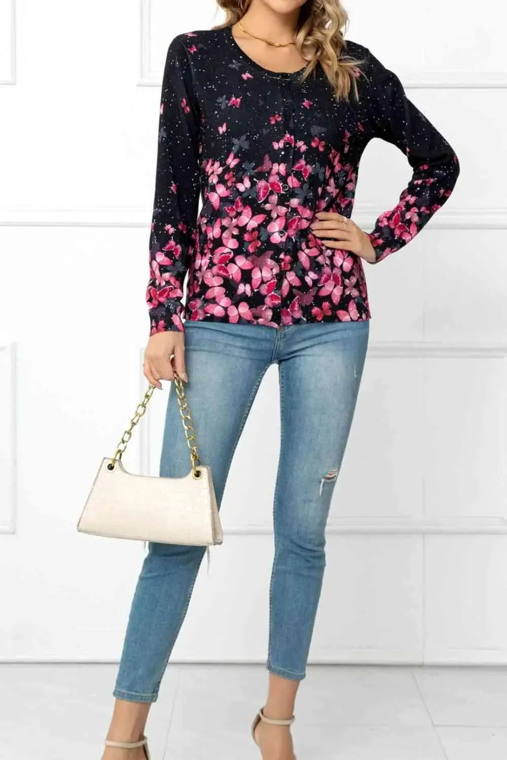 Cute Floral Button Cardigan: Perfect for Spring Looks!