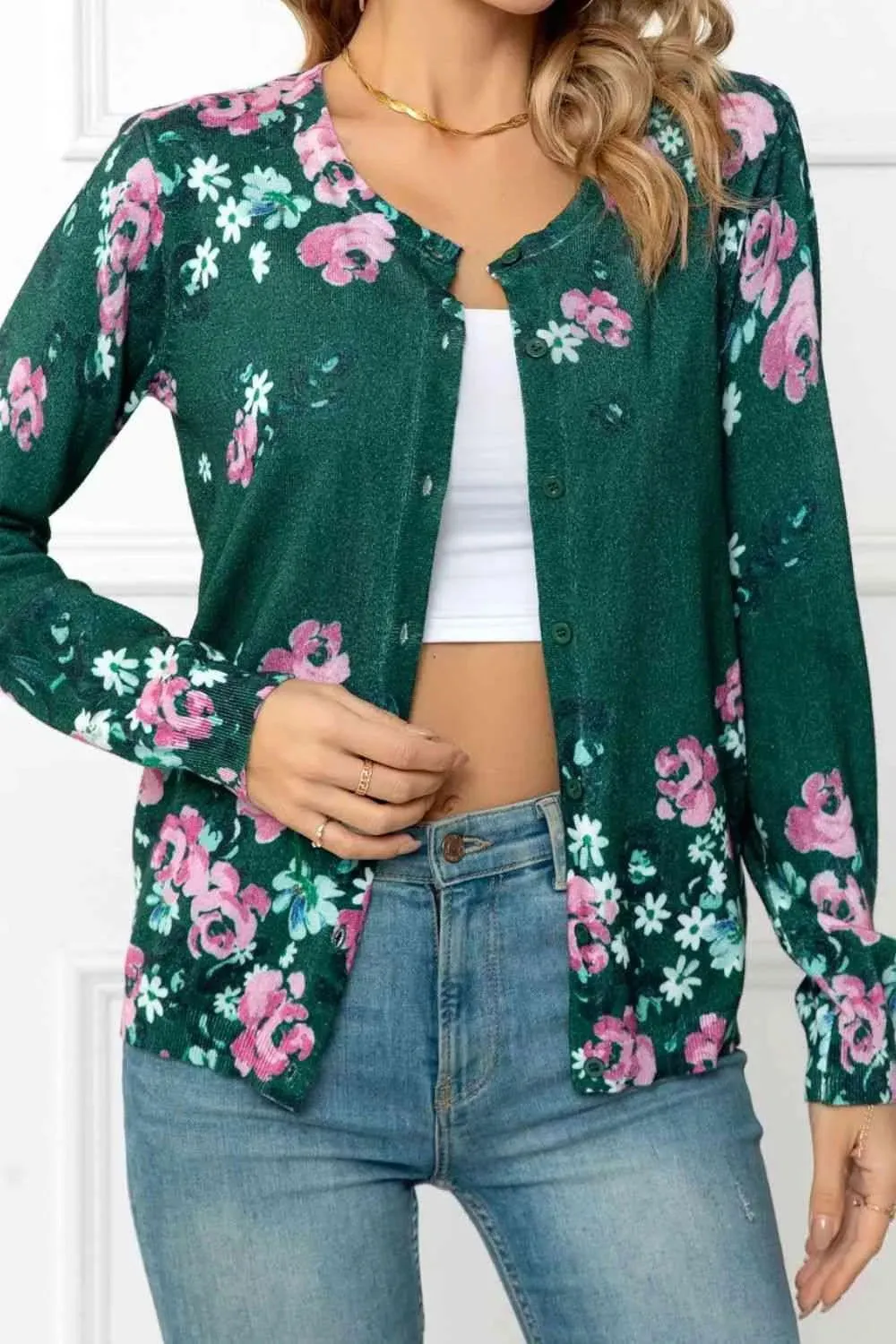 Cute Floral Button Cardigan: Perfect for Spring Looks!