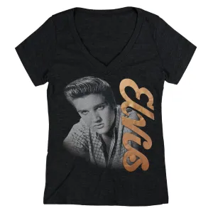 Elvis Script Women's V-Neck T-Shirt