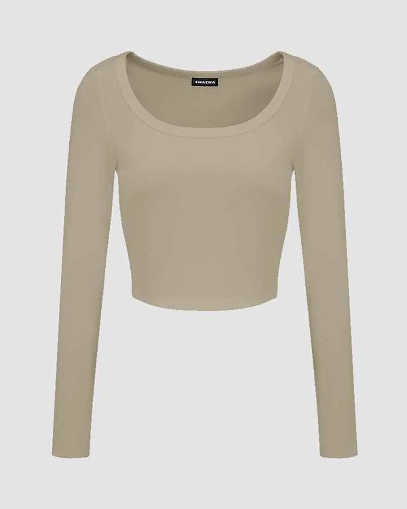 Esshall Scoop Neck Cropped Top