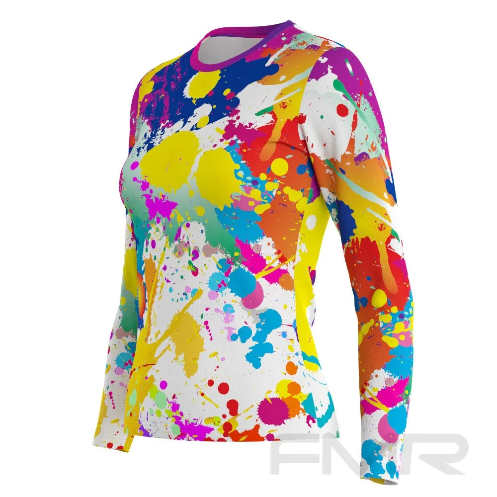 FMR Women's Color Spot Tie-dye Long Sleeve T-Shirt