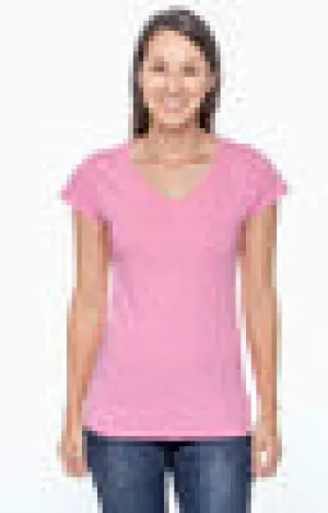 Gildan G64VL Women's 4.5 oz SoftStyle Junior Fit V-Neck T-Shirt