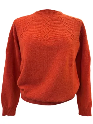 Harley Women's Diamond Yoke Crew Sweater - Burnt Orange