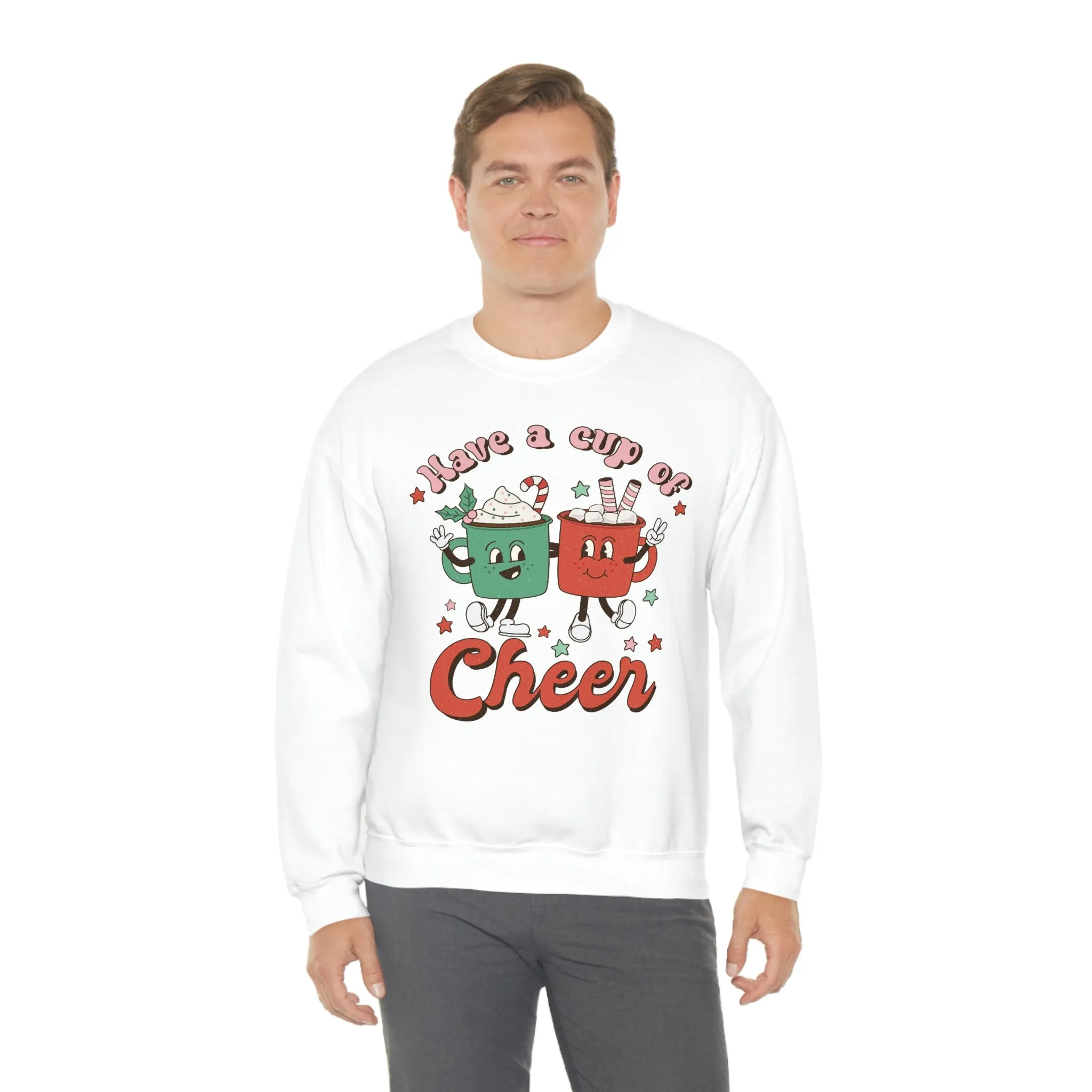 Have a Cup of Cheer Retro Christmas Shirt Unisex Heavy Blend Crewneck Sweatshirt