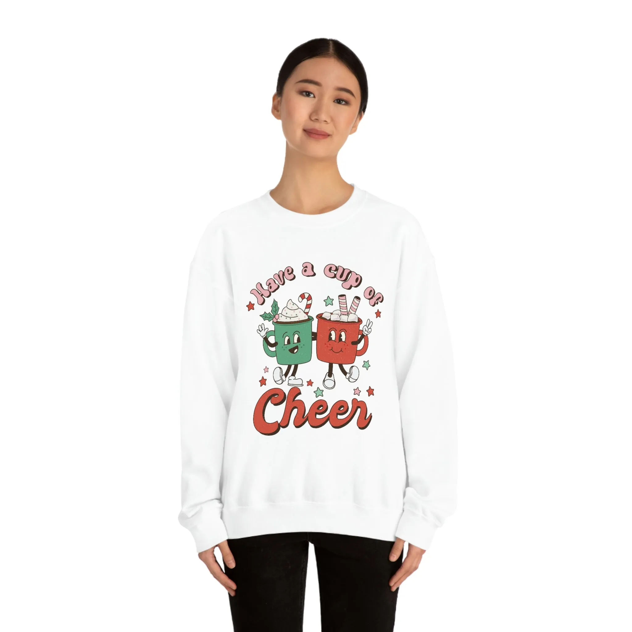 Have a Cup of Cheer Retro Christmas Shirt Unisex Heavy Blend Crewneck Sweatshirt