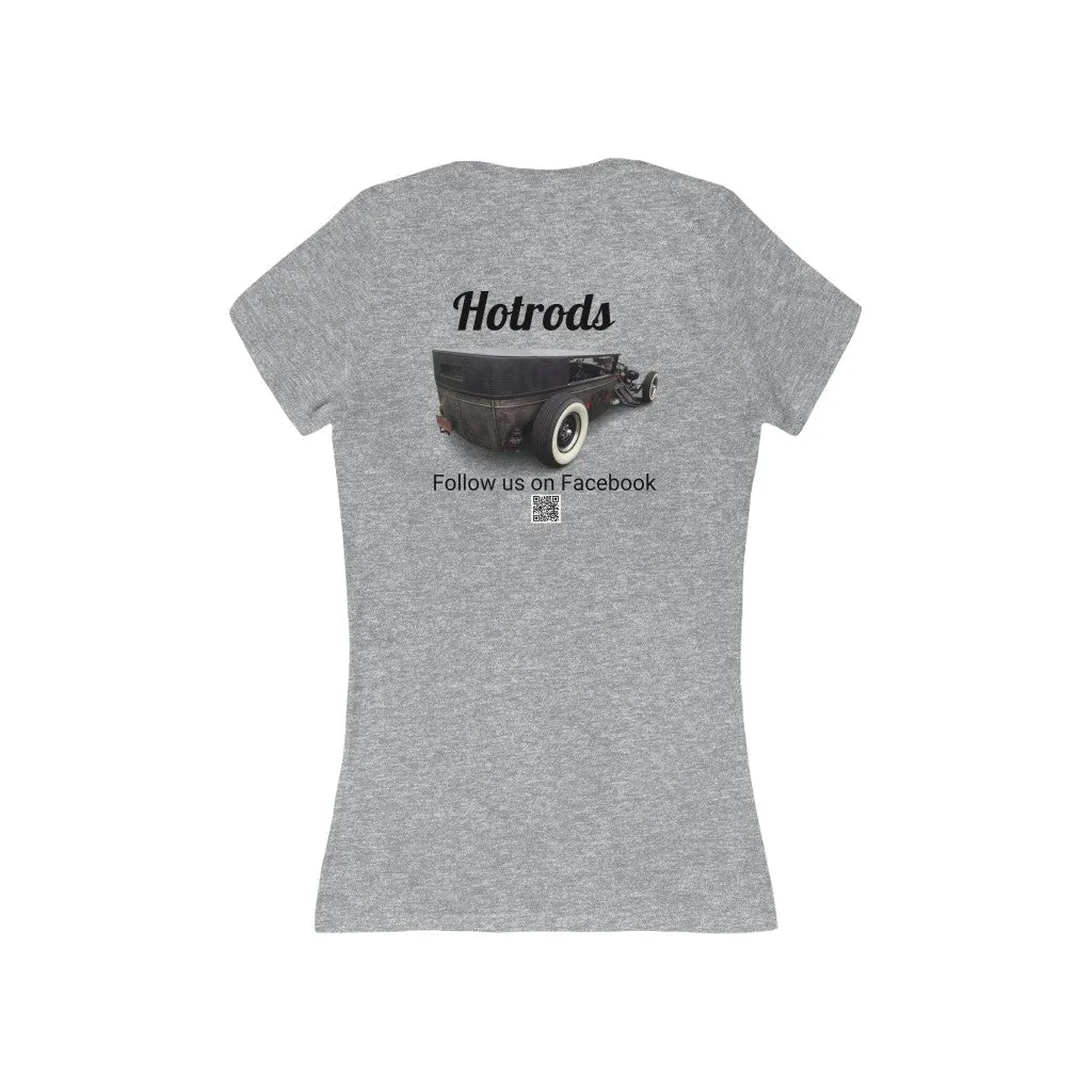 Hotrods Signature "Rat Rod" Women's Jersey Short Sleeve Deep V-Neck Tee