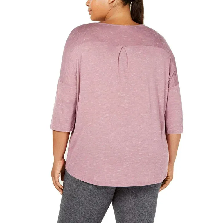 Ideology Drop-Shoulder Pleated Back Long-Sleeve T-Shirt