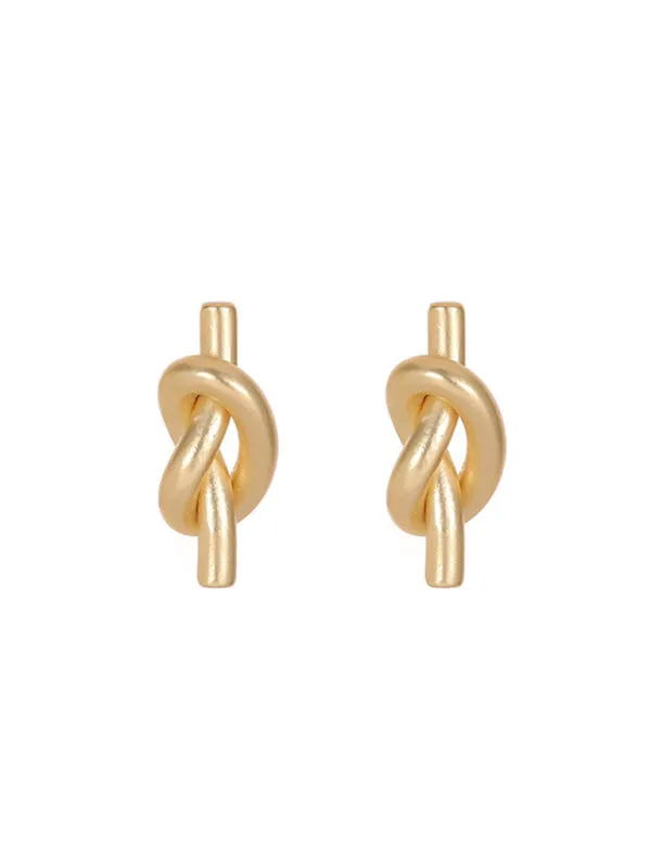 Knotted simple ins versatile retro earrings