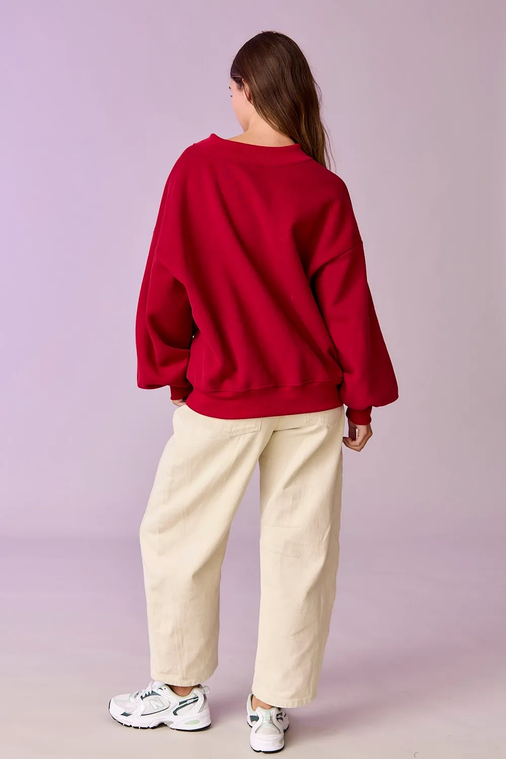 Mila Oversized V-Neck Sweatshirt