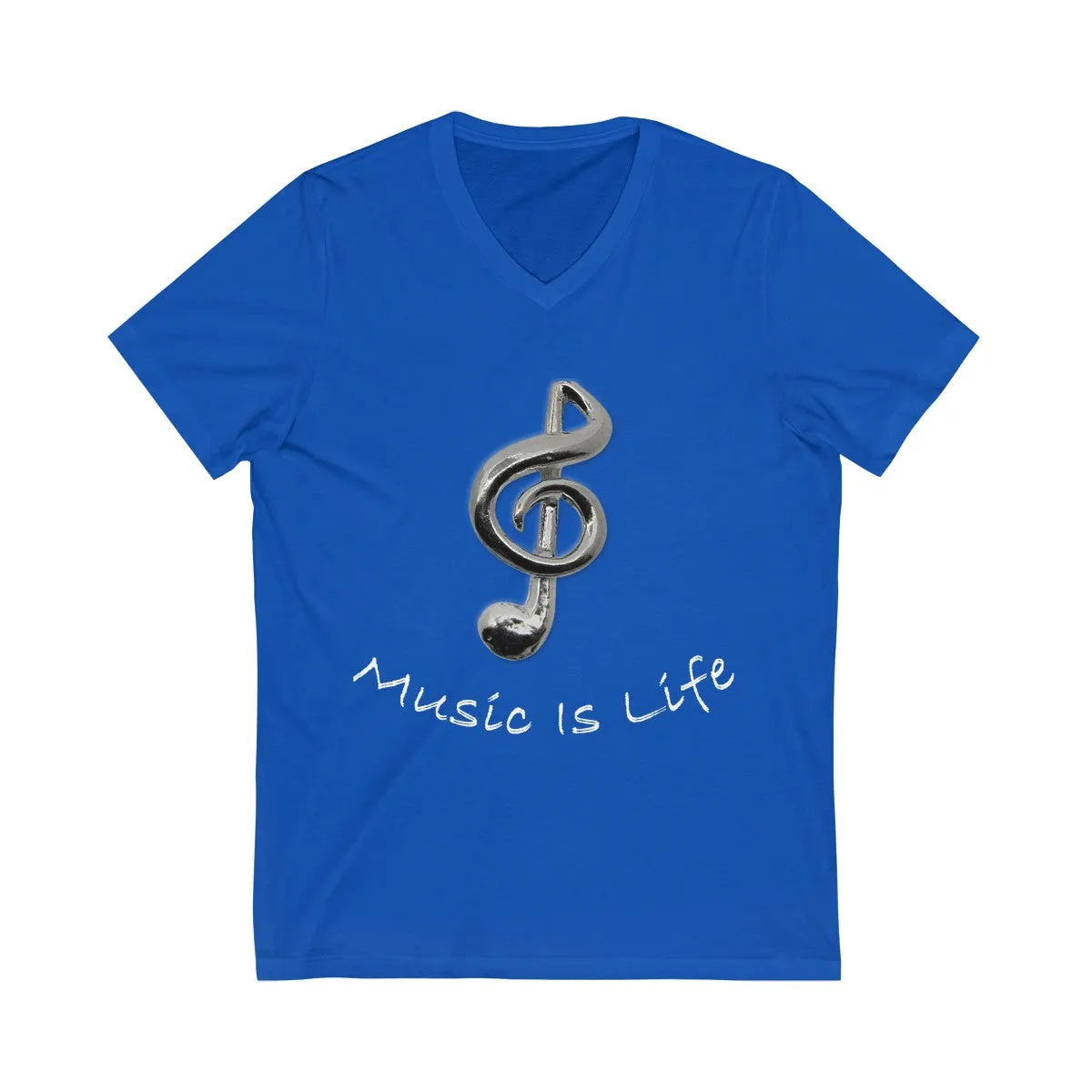 Music Is Life note V-Neck Tee