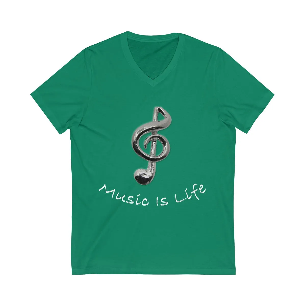 Music Is Life note V-Neck Tee