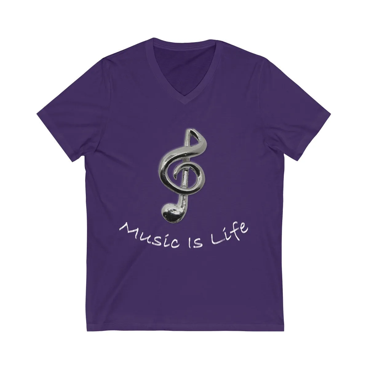 Music Is Life note V-Neck Tee