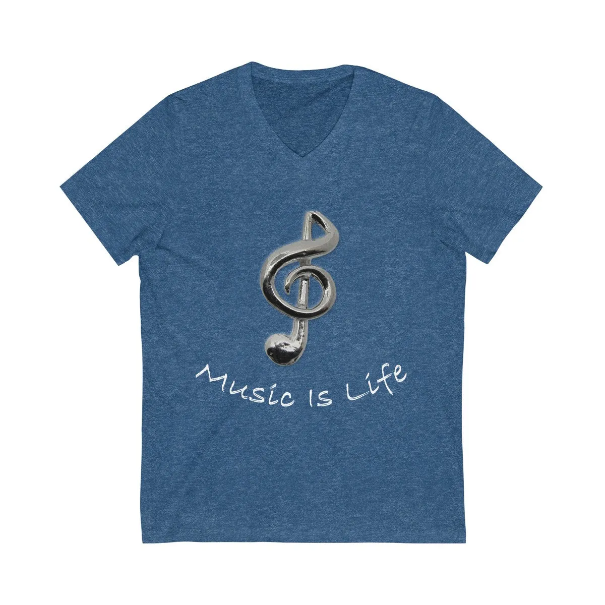 Music Is Life note V-Neck Tee