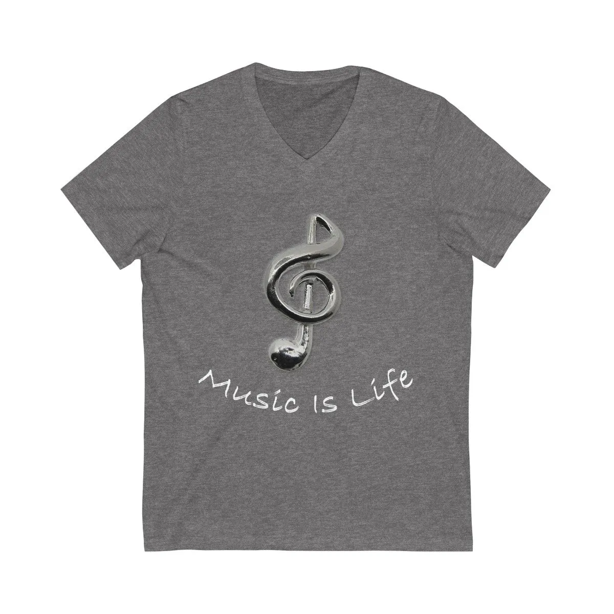 Music Is Life note V-Neck Tee