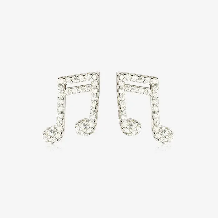 Music Trinket CZ Silver Tops