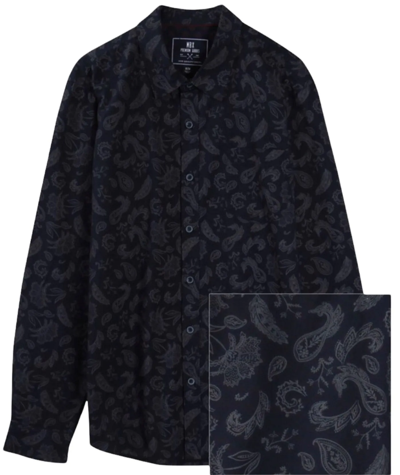 Navy Night Baroque Paisley Button Down Shirt