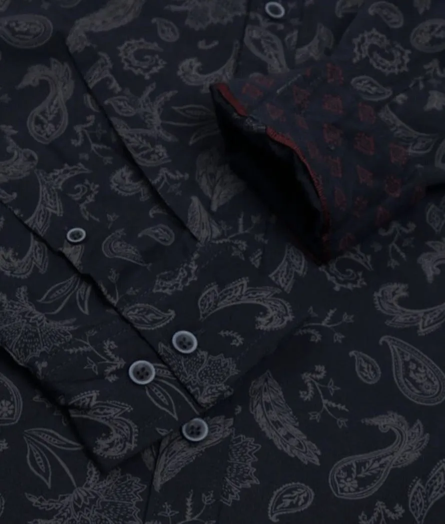 Navy Night Baroque Paisley Button Down Shirt