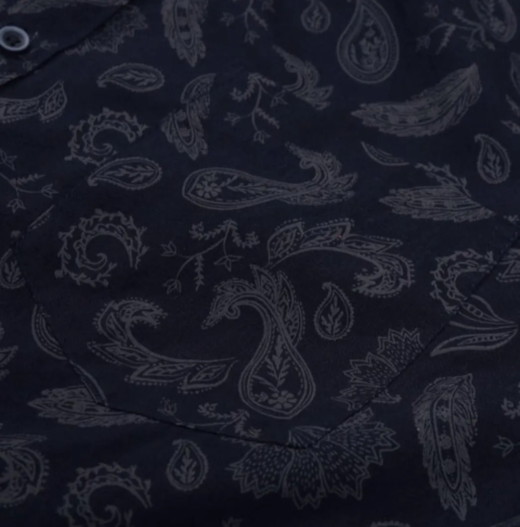 Navy Night Baroque Paisley Button Down Shirt