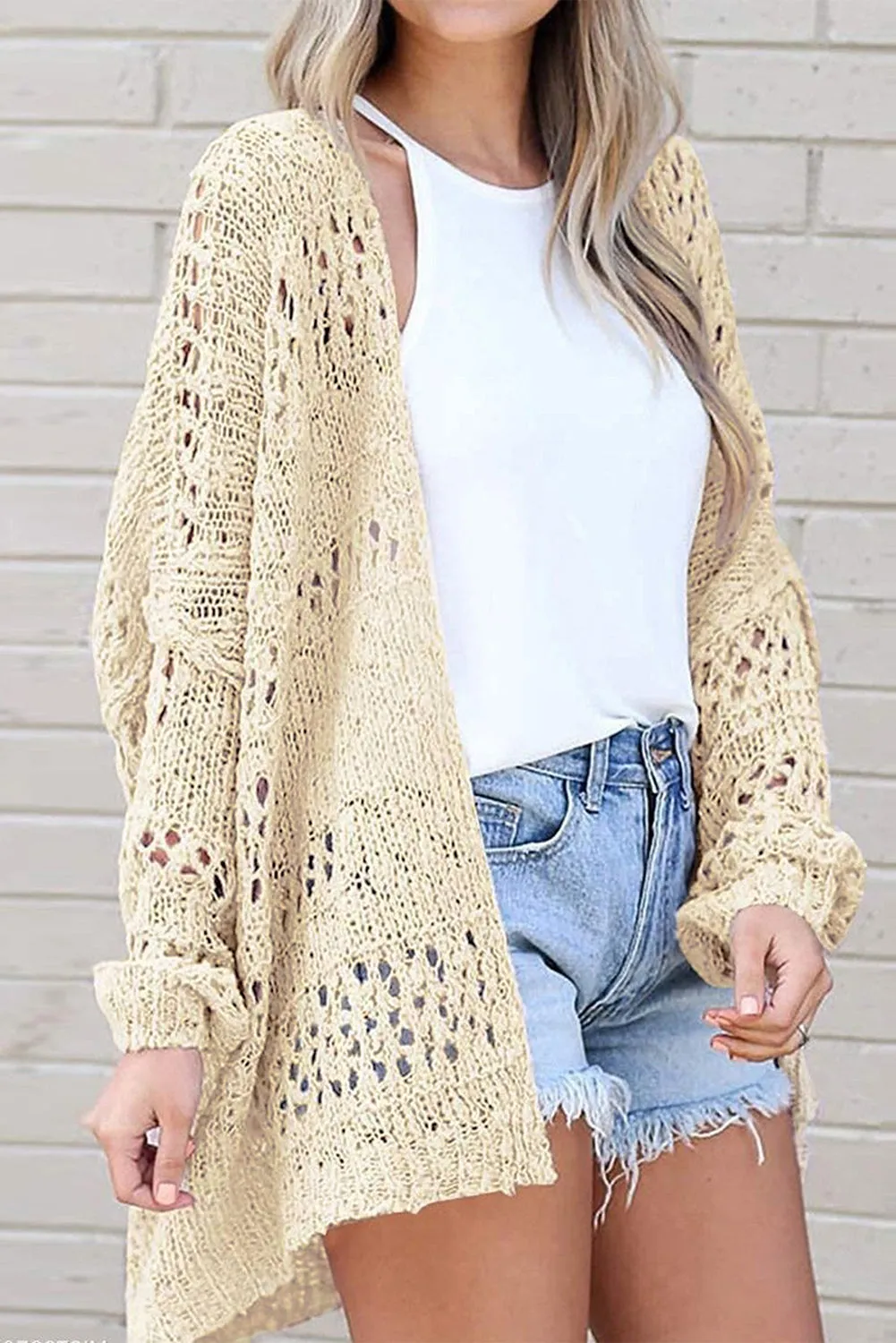 Openwork Long Sleeve Cardigan