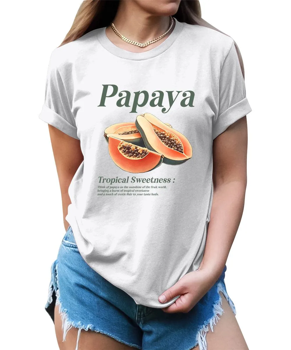 Papaya Shirt Fruit Aesthetic Cute Graphic Tees For Women