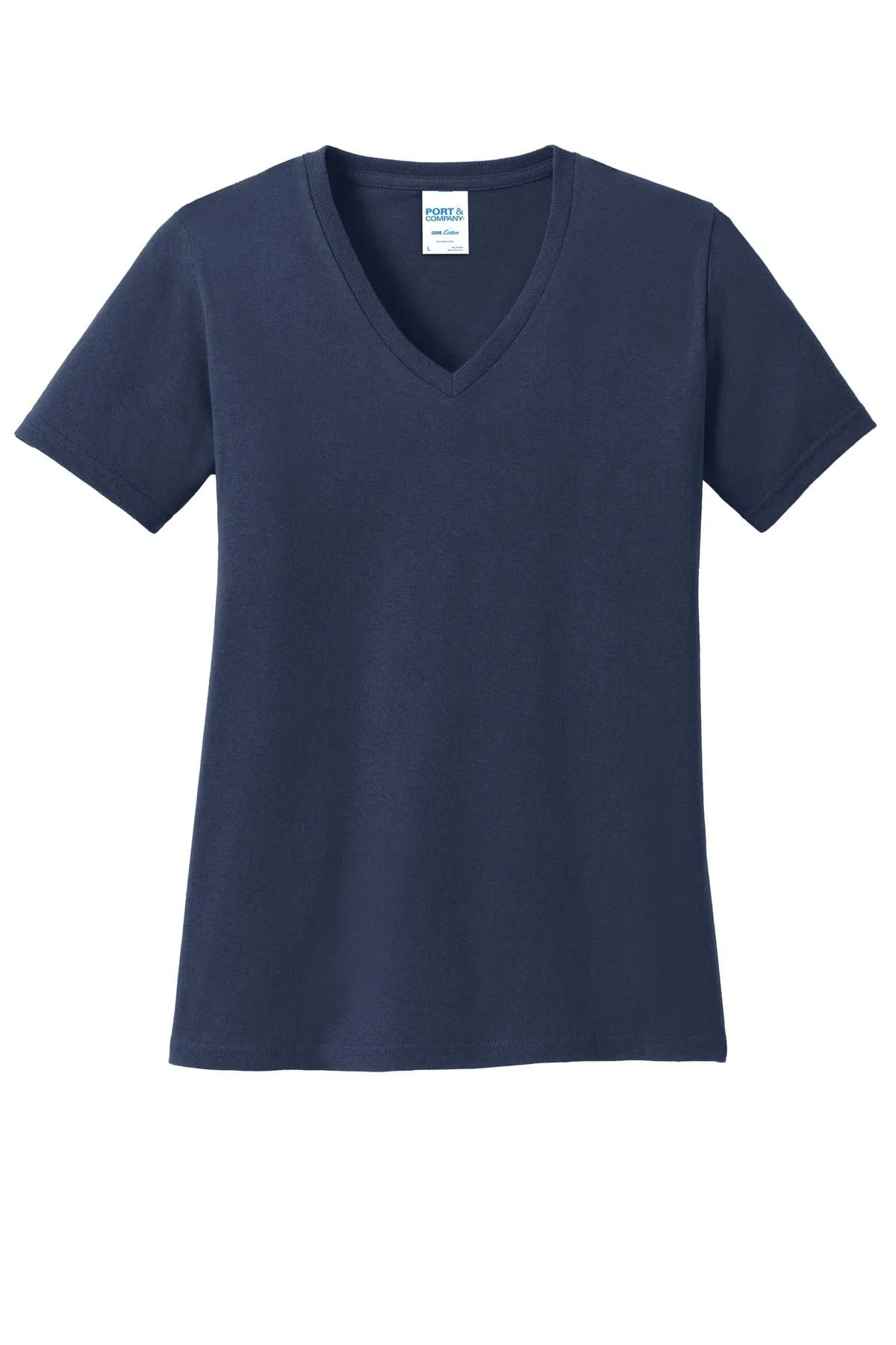 Port & Company ®  Ladies Core Cotton V-Neck Tee. LPC54V