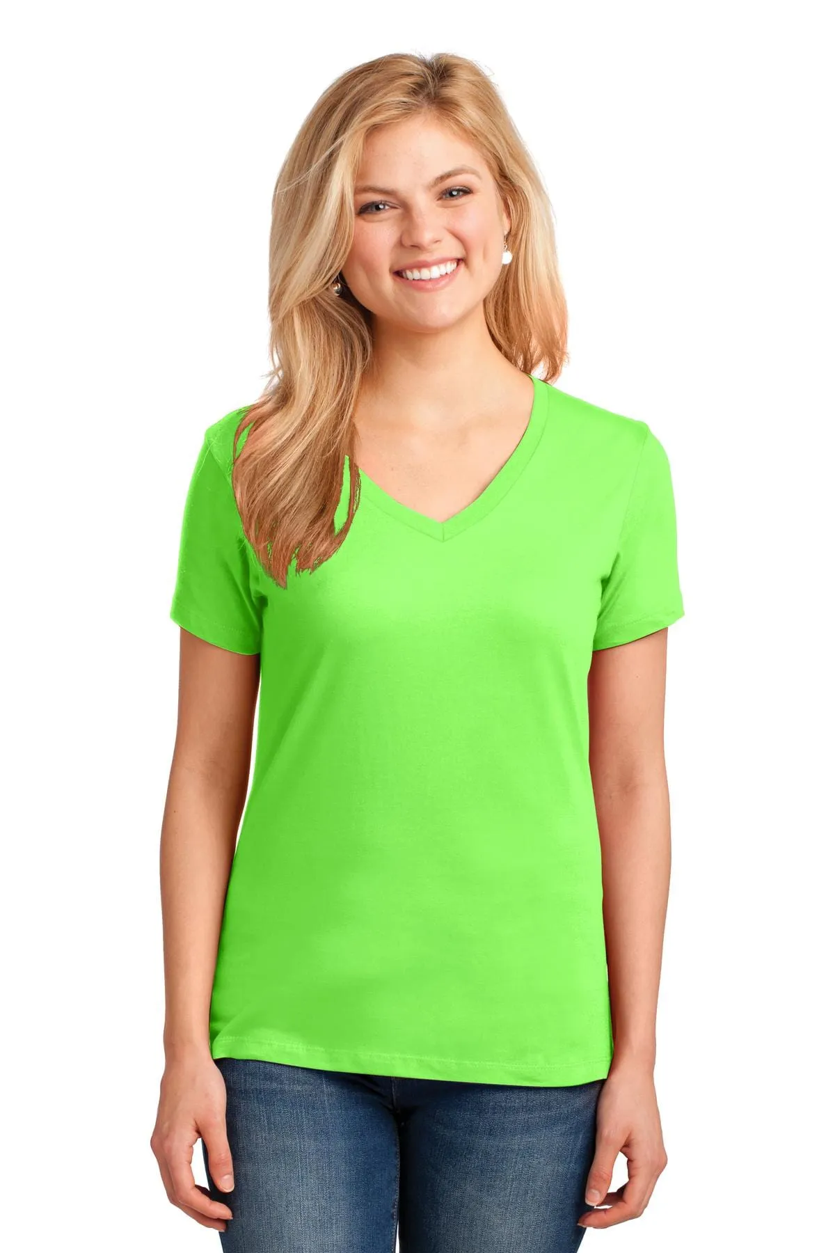 Port & Company ®  Ladies Core Cotton V-Neck Tee. LPC54V