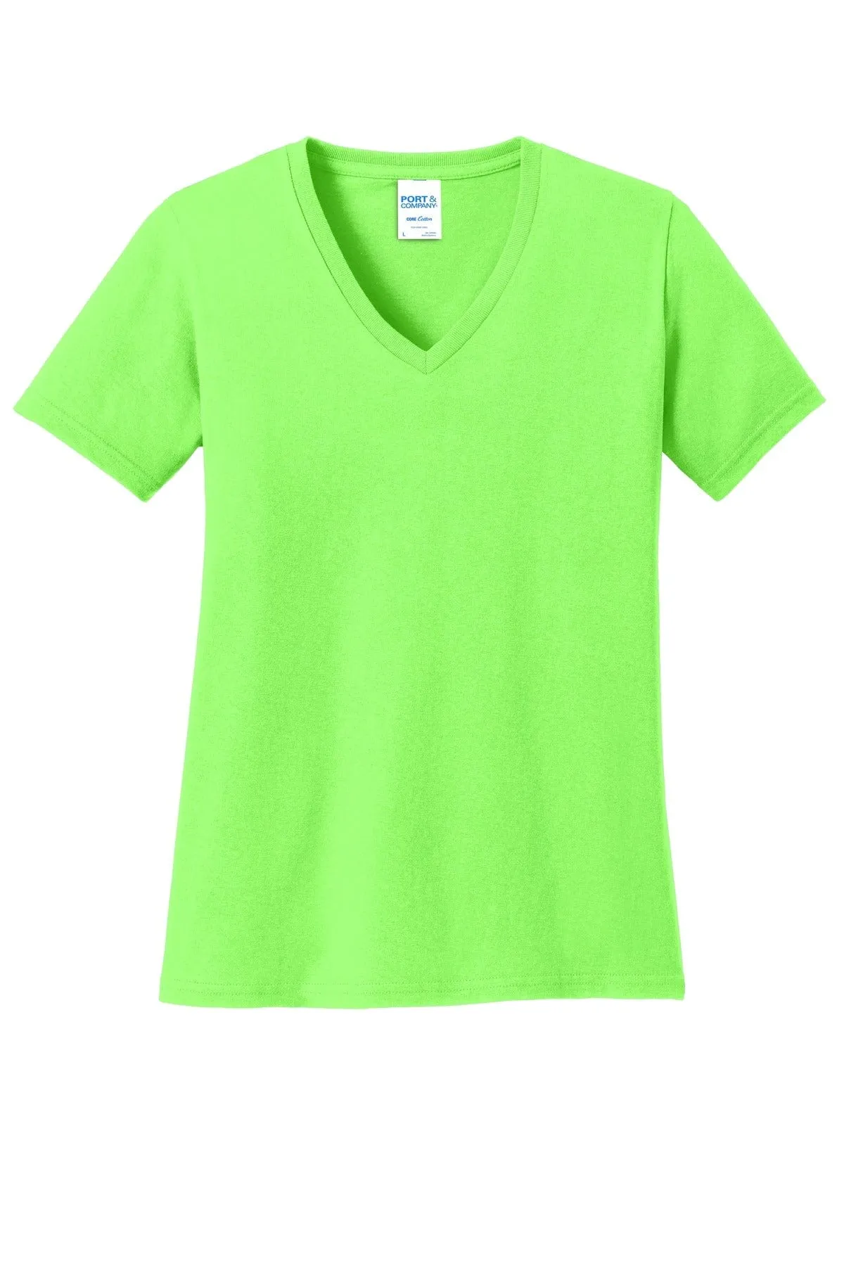 Port & Company ®  Ladies Core Cotton V-Neck Tee. LPC54V