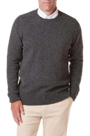 Scottish Shetland Crew Neck Sweater Charcoal