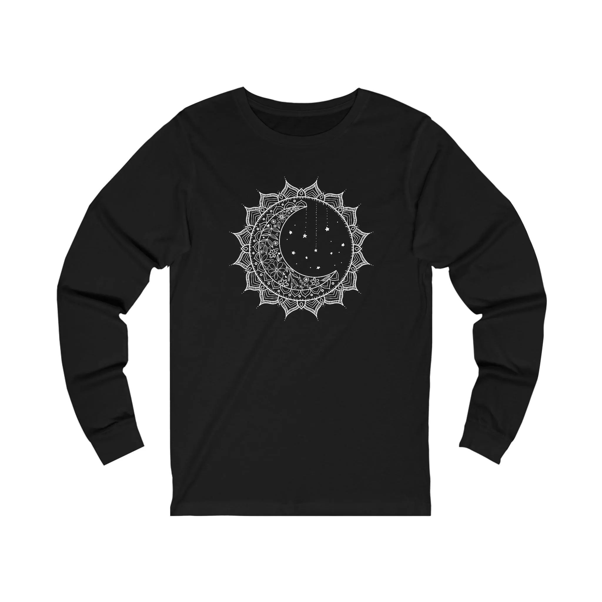 Sun and Moon Mandala 100% Cotton Unisex Jersey Long Sleeve T-Shirt