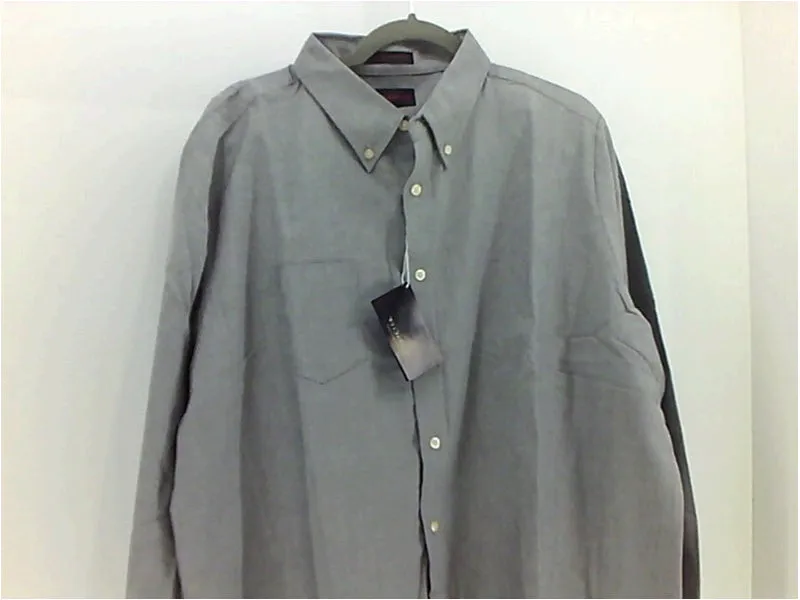 UltraClub Mens Regular Long Sleeve Dress Shirt Size XXLarge Silver